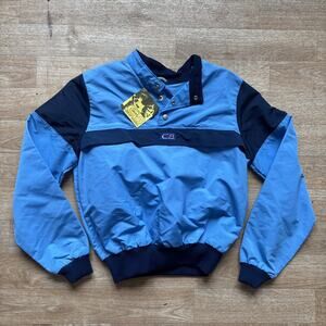 DEADSTOCK Vintage 80s CB Sports Pull Over Light Jacket Blue Kids XL 1985